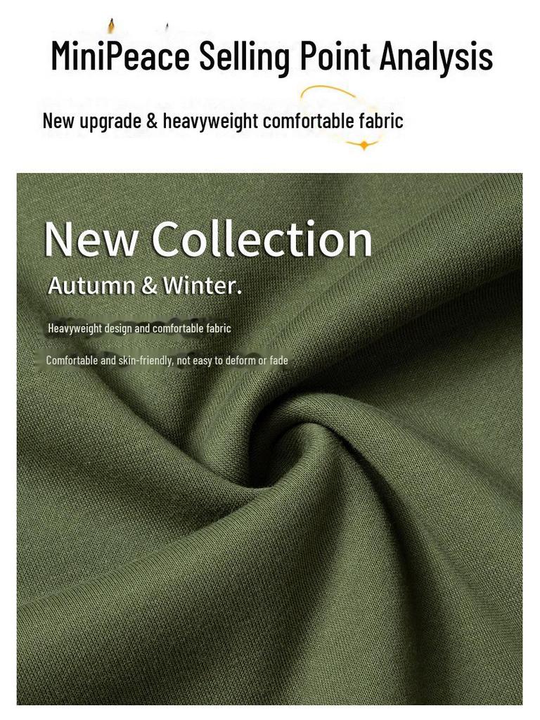 Мужской свитер в американском стиле с полумолнией и воротником-стойкой - модная толстовка из бархата весна/осень