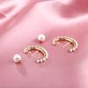S925 Silver Needle Pearl Hoop Earrings - Women's European Fashion Spring/Summer