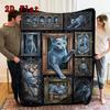 Elegant Cat Portraits 2D Flat Pattern Flannel Blanket, High quality All Seasons, Home Decor, Warmth and Comfort, Perfect for Christmas Gifts.