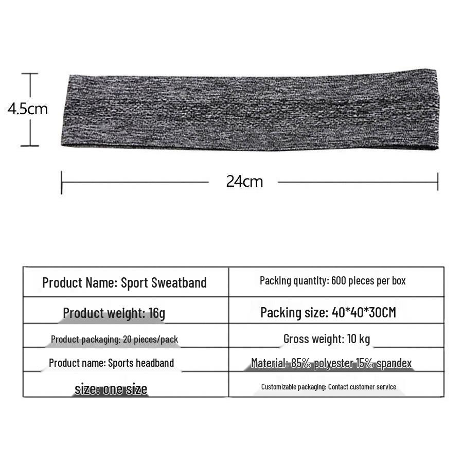 European & American Sweat-Absorbing Non-Slip Fitness Headband for Yoga, Running & Basketball