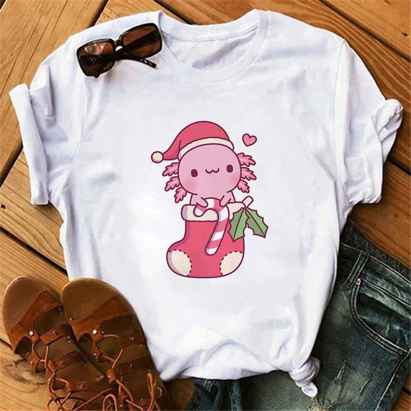 Футболка Axolotl, одежда унисекс, милая, кавайная, винтажная, y2k, футболка, женская, унисекс, Drink Bubble Tea, повседневная, с коротким рукавом, футболка
