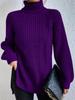 autumn and winter medium and long knitted sweater with shoulder sleeves and high lapel neck split ends. European and American sweaters and tops fo