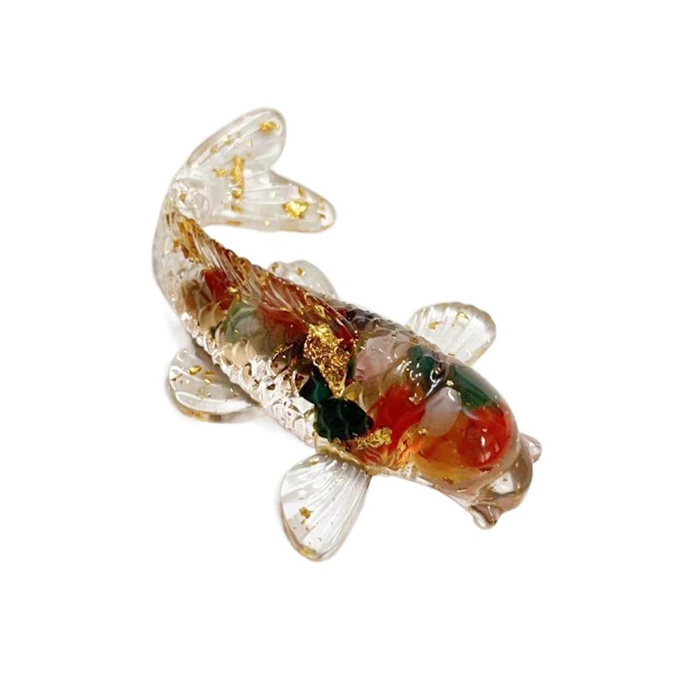Resin Epoxy Crystal Gravel Carp Ornament Home Decoration Crystal Fish Figure Home