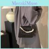 Simulated Fashion Pearl Decoration Crocodile Pattern Women Casual Bag Square