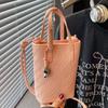 Niche Simple Woven Shoulder Commuter Mobile Phone Bag Women's 2025 Summer New Fashion Messenger Small Square Bag