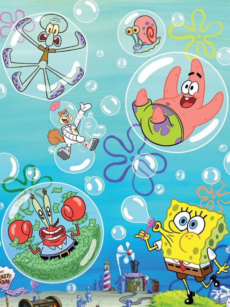 Handmade 5d DIY SpongeBob Diamond Art Painting Kit Water SquarePants Cross Stitch Embroidered Home Decor Mosaic Home Decoration