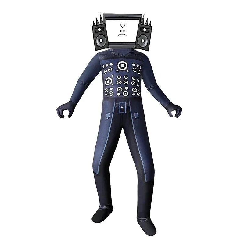 Skibidi Туалетный Костюм Игра Косплей Динамик Человек ТВ Человек Боди Комбинезон Маска Косплей Костюмы на Хэллоуин для Мужчин Детей