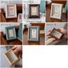 2PCS Mini Antique Picture Frames Rustic Photo Storage Frame Small Frame Desktop Photo Frame  Bedroom