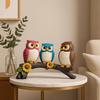 Beautiful Resin Owl Family Decorative Statue for Home Decor (Pack of 1. Multicolor)