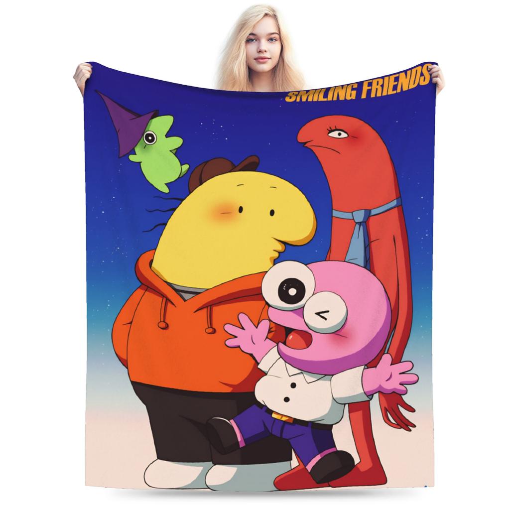 Warm Blanket Girls Boys Picnic Smiling Friends Pim And Charlie Bedding Throws Flannel Bedspread For Bedroom Sofa Bed Cover