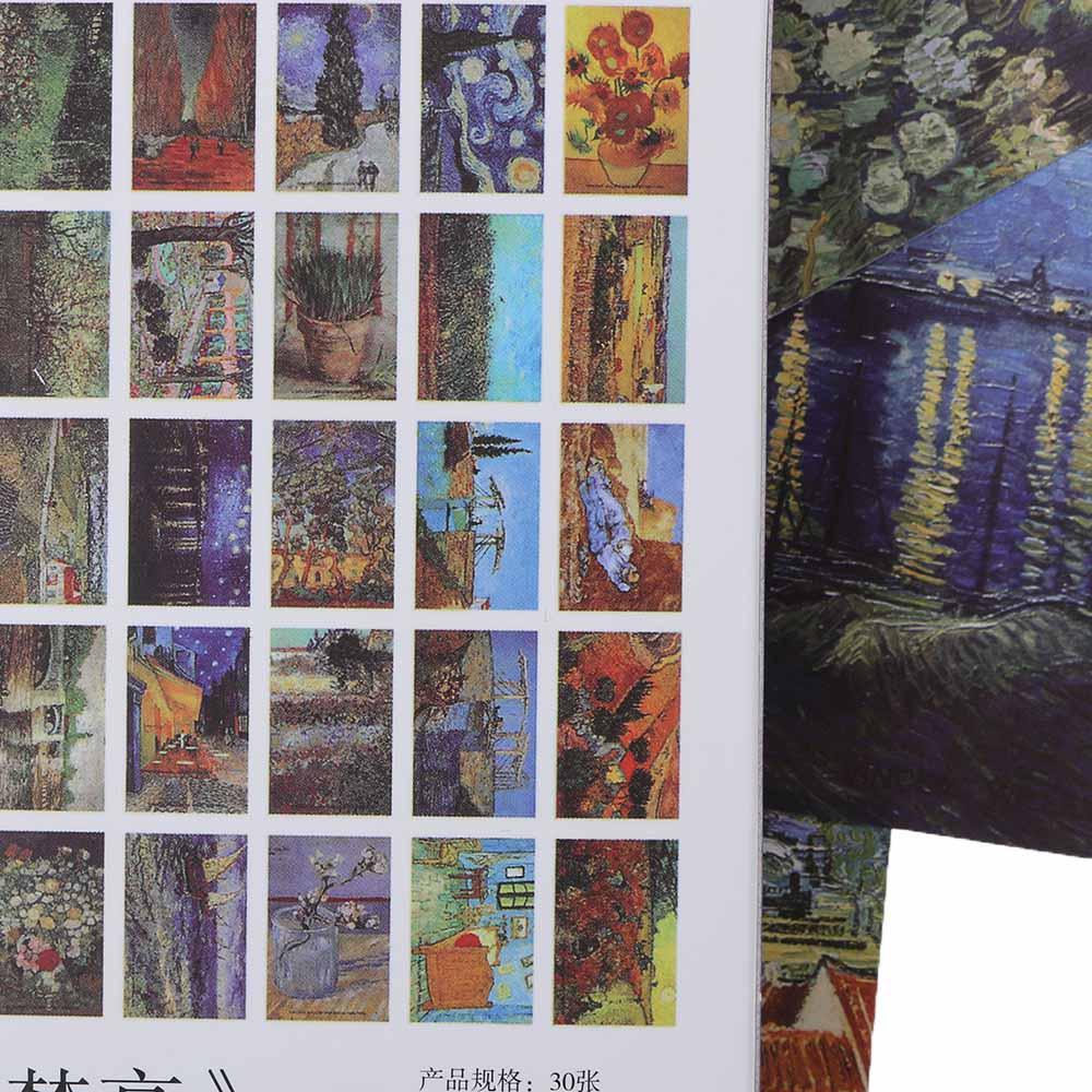 30 PCs/lot Colourful Gift Decorations New Bookmark Retro Postcards Van Gogh Oil Painting