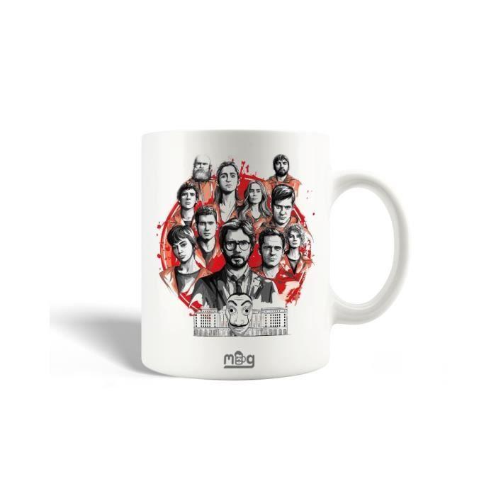 Mug en céramique - La Casa De Papel - Money Heist - 30cl - Compatible lave-vaisselle - Blanc