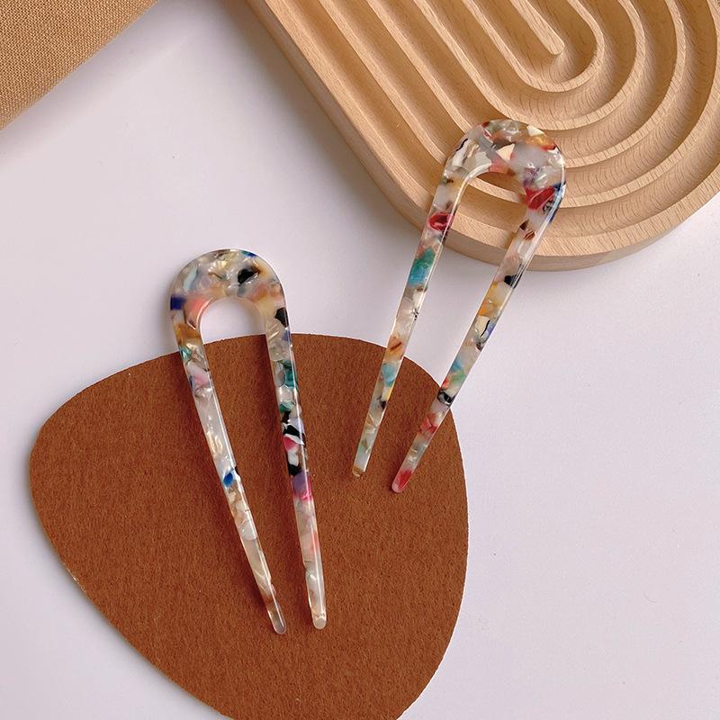 2 шт./лот Корейские палочки для волос Женская заколка для волос Элегантные красочные ацетатные палочки для волос с леопардовой текстурой Заколка для волос для девочек Аксессуары для волос