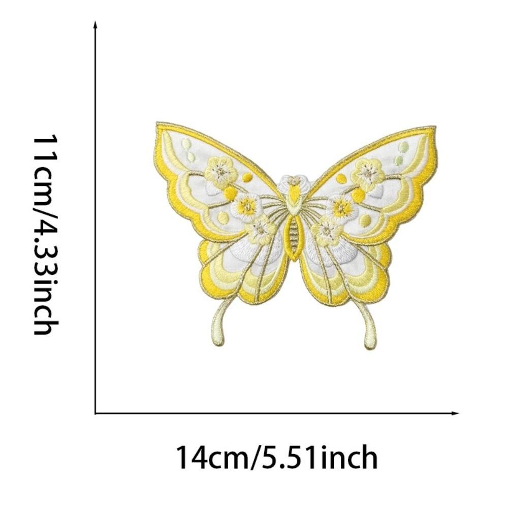 Fabric Iron On Patches DIY Bag Butterfly Fabric Applique Embroidery Butterfly Patch Clothing