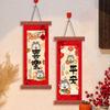 1 Pair Scroll Design Spring Festival Couplet Blessing Words Wall Pendant  Living Room