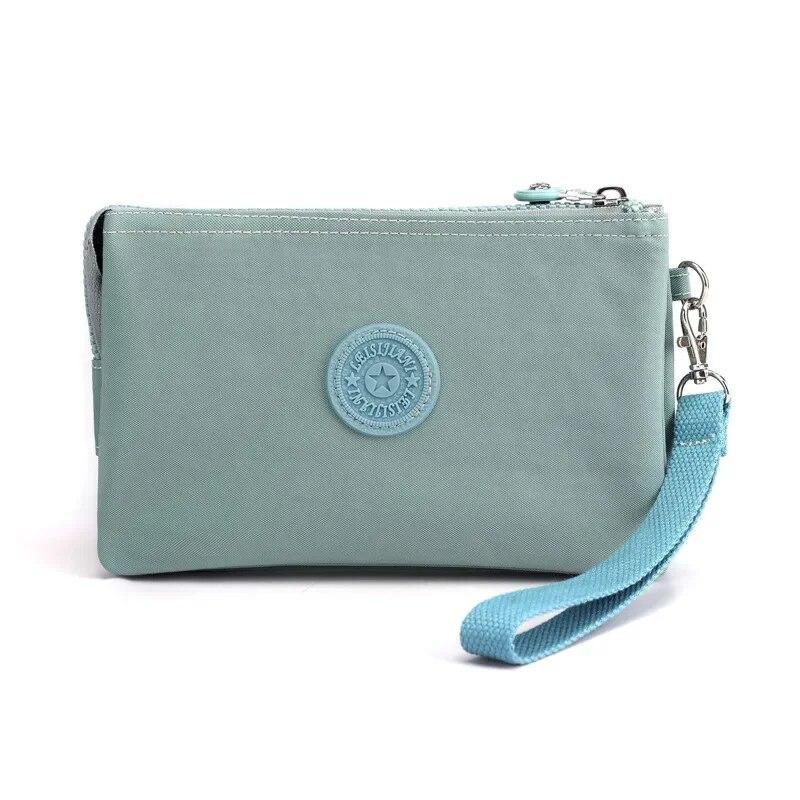 Повседневные нейлоновые холщовые сумки-органайзеры для монет и денег для женщин, многослойный кошелек, портативный телефон, туалетные принадлежности, сумка для хранения ключей, сумка на запястье