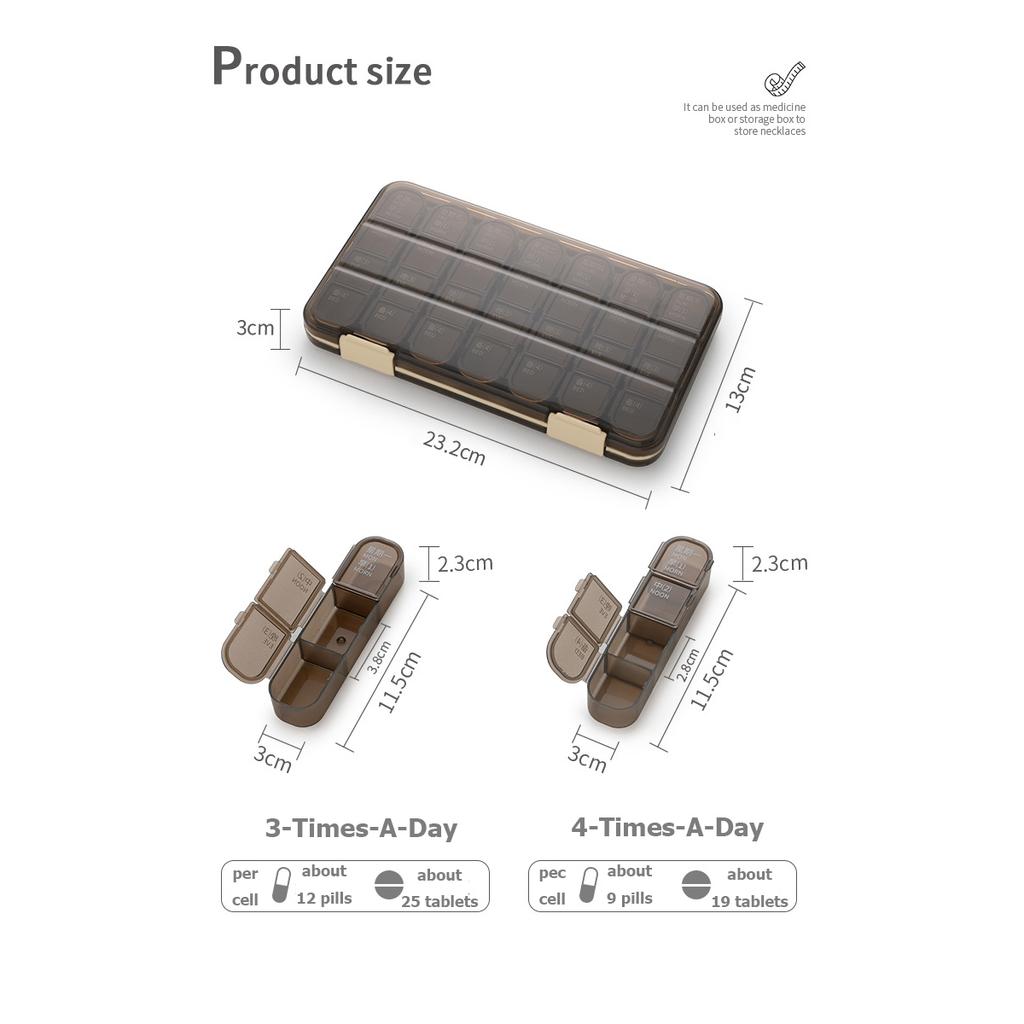 Коробка для выдачи таблетокПортативная аптечка на 7 дней и одну неделю, мини-коробка для хранения лекарств, дорожная коробка для таблеток