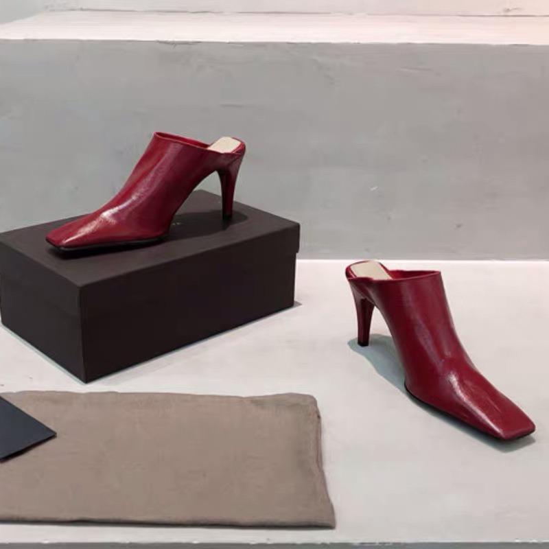 Модные Европейский и Американский Стиль Женские Шлепанцы на Высоком Каблуке Летние Квадратный Нос Толстые С Лакированной Кожей Бант Голова Мюли Полуботинки