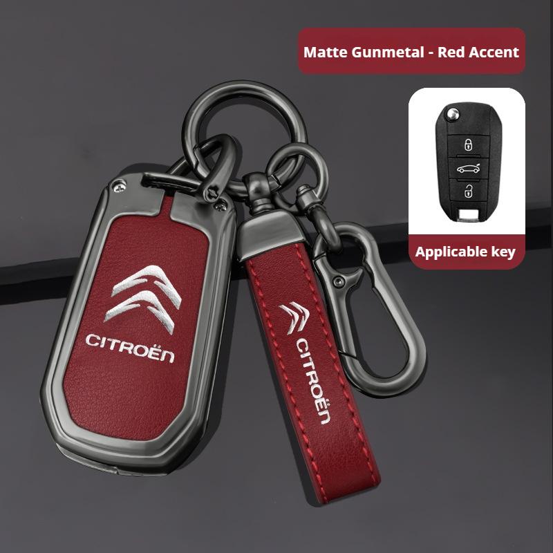 AGX4   Zinc Alloy Car Key Case Cover Citroen C4 C5 C3 C1 C2 C6 C8 Picasso Berlingo VTS Xsara C-Crosser C-Elysee Jump KeyChain Metal Key