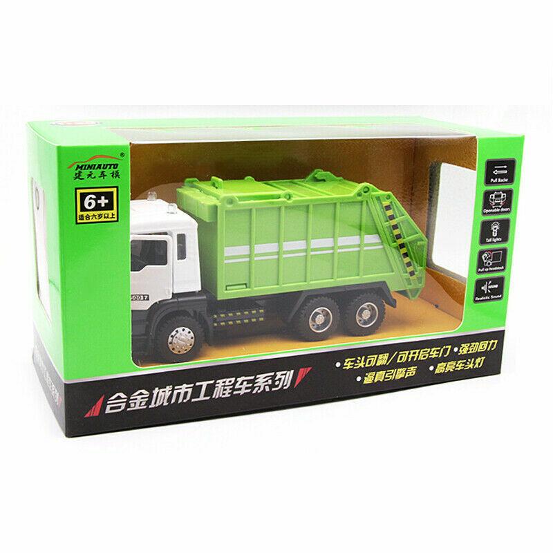1/50 Garbage Truck Toys Alloy Diecast Cars Trash Truck with Light and Sound Recycled Trucks Toy for Boys