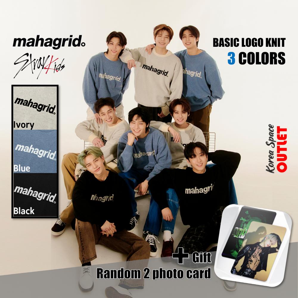 Stray Kids Коллаборация Stray Kids и Mahagrid, ТРИКОТАЖНЫЙ СВИТЕР С ЛОГОТИПОМ BASIC