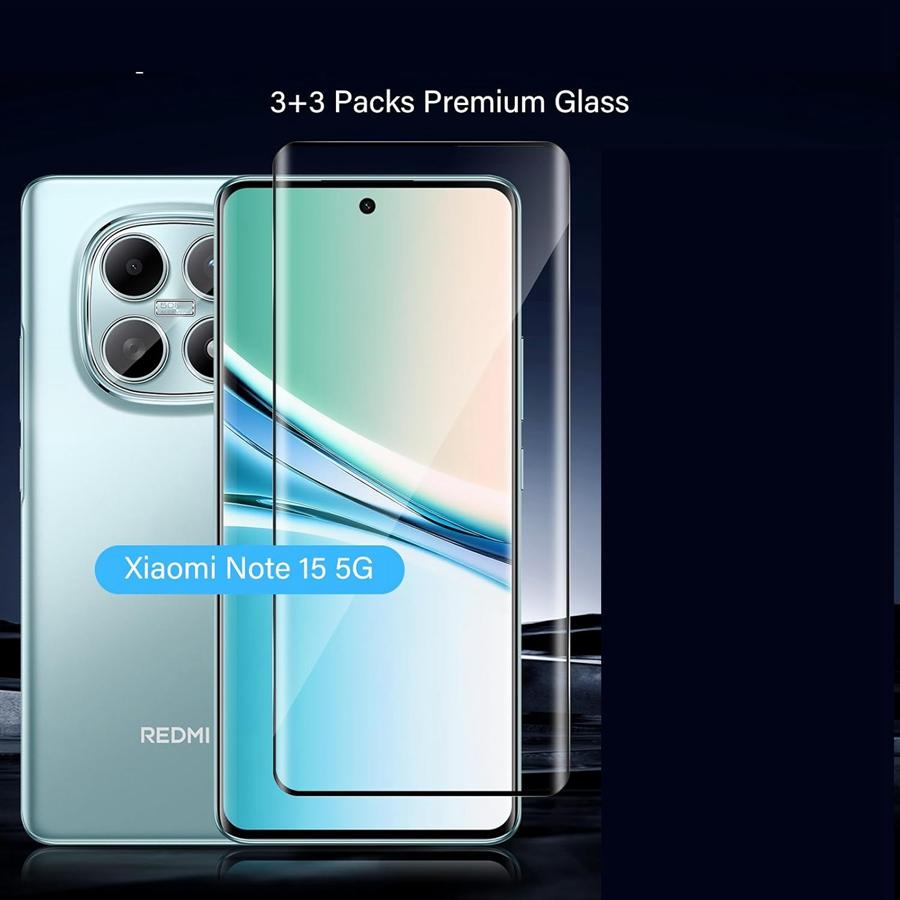 3 шт. 3D Изогнутое Закаленное Стекло Защитная Пленка для Экрана для Redmi Note 15/ Note 15 5G/ Redmi Note 15 Pro/ Note15 Pro+ 5G HD Прозрачное Стекло Защитная Пленка