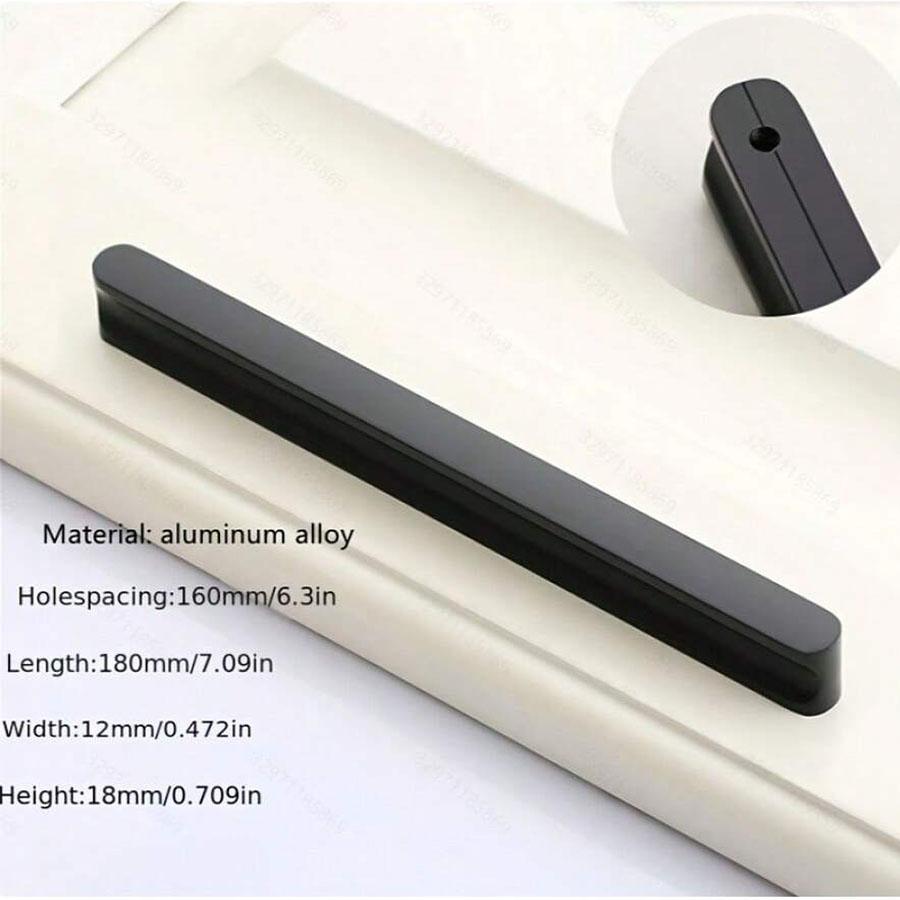 Furniture Handles Modern Gold Black Aluminum Alloy Wardrobe Drawer Knobs Simple Kitchen Cabinet Pulls Cupboard Door Handles