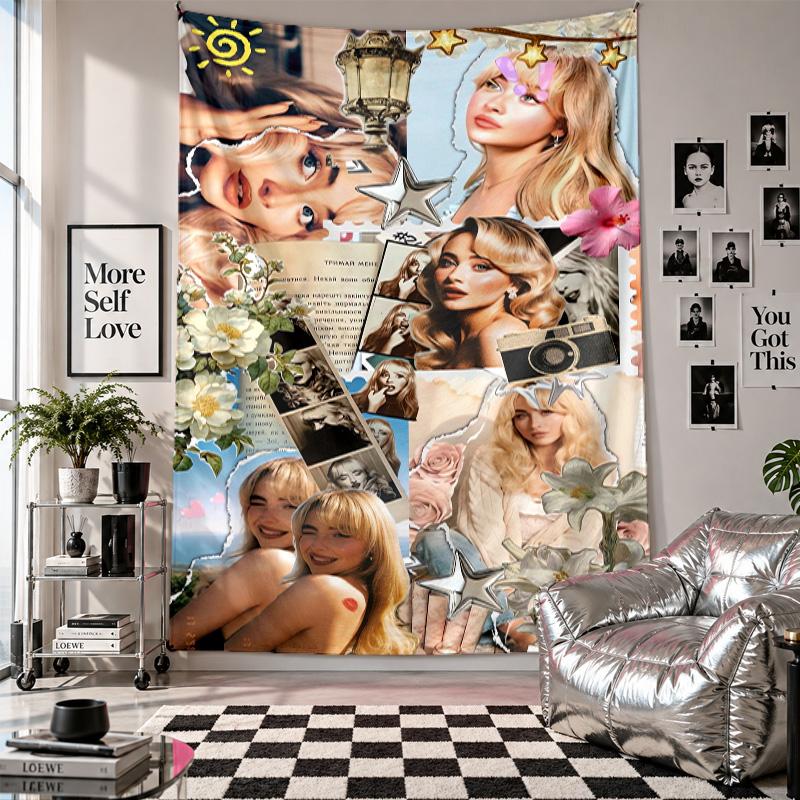 Wall TapestrySabrina Carpenter Art Hanging Cloth Decorative Background Cover for Room Decoration