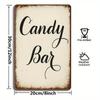 Vintage Candy Bar Sign - 20.32x30.48cm Retro Metal Decor for Sweet-Themed Spaces