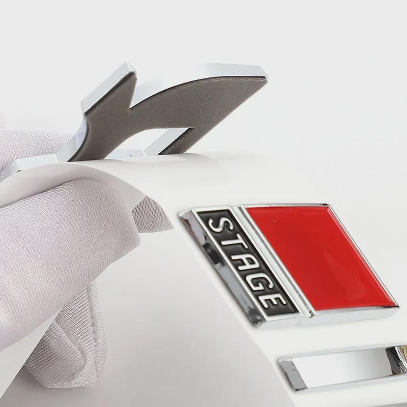 Chrome Black 3D ABS Letters Logo APR Stage III 3  Rear Trunk Boot Badge Emblem Sticker for V-//W G-OLF A-ud/i R8 RS A3 A4 Q5