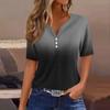 Women's T Shirt Tee Print Button Short Sleeve Daily Weekend Fashion Basic V- Neck Regular Top