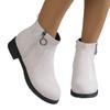 British Square Heel Ankle Boots Suede Side Zipper Short Boots Retro Women's Large Size Shoes Botas De Mujer 2025