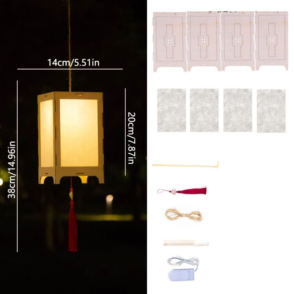 Светодиодный фонарь Праздника середины осени Деревянный художественный фонарь Ручная работа Подвесная лампа Декор для вечеринки