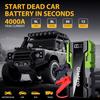 Пусковое устройство для автомобиля 4000А, 12В портативный аккумулятор с LED-дисплеем, USB и Type-C, светодиодная подсветка