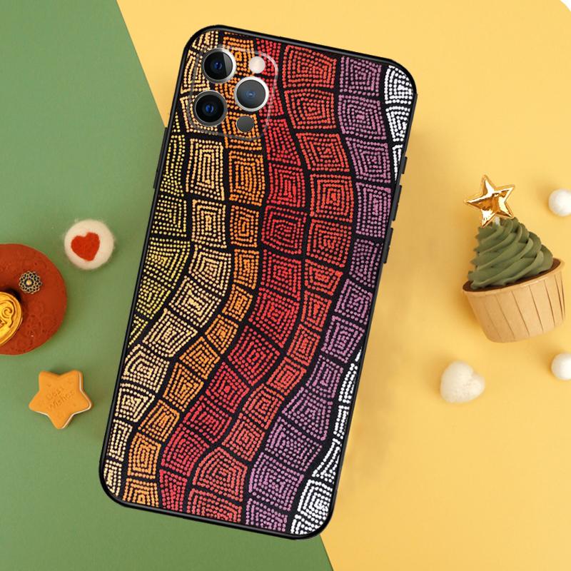 Aboriginal Art Print Phone Case For iPhone 17 16 14 13 12 11 15 Pro Max 12 13 Mini 16E 17 Air Shockproof Cover