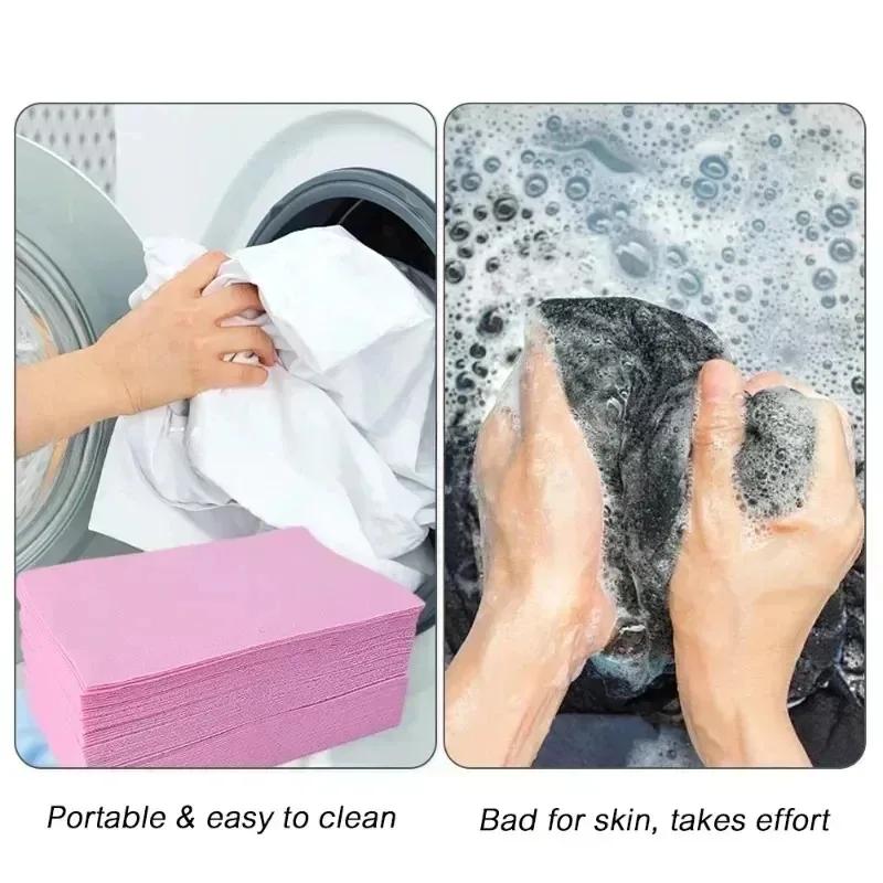 60 Pieces of Laundry Detergent Cleaning Pad Strong Stain Remover Long-lasting Fragrance Laundry Soap Washing Machine Clothes