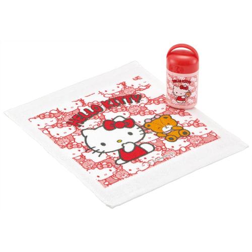 Skater Antibacterial Wet Towel Set with Case Wet Towel Sanrio Hello Kitty Ushiroshi Made In Japan 32 X 30.5 Cm OA5AG-A