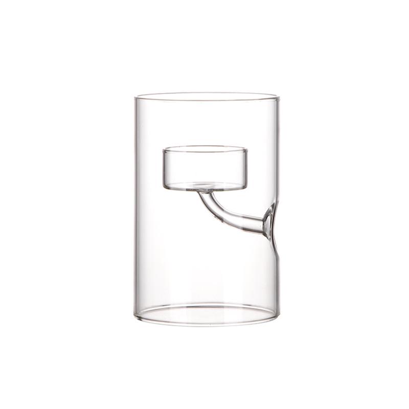 European Cylinder Hurricane Glass Oil Lamp Candle Holder - Windproof Home Decoration and Candlelight Dinner Gift.