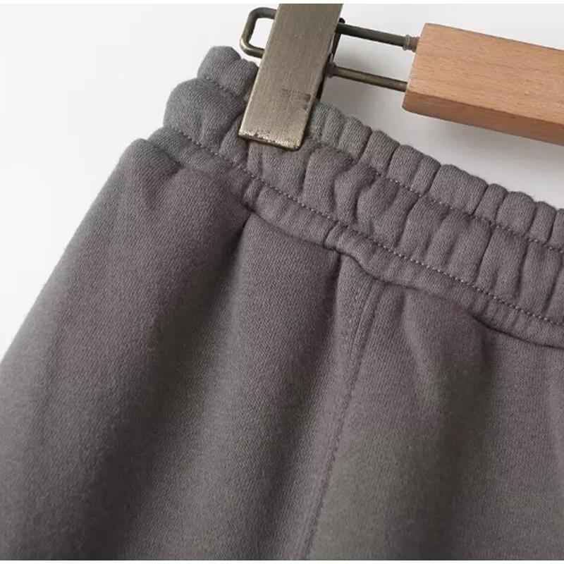 Повседневный комплект из толстовки на молнии и брюк, женская однотонная куртка-бомбер с круглым вырезом, свободные брюки со шнуровкой и высокой талией, весна-осень 2025, новые женские костюмы