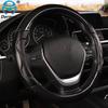 Luxury Car Steering Wheel Cover Non-slip Soft Leather + Carbon Fibre Universal M Size Fit Standard Steering Wheel 37-38cm