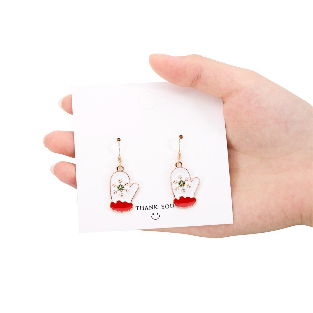 Европейские и американские рождественские серьги-трости с дизайном снежинок и Санты