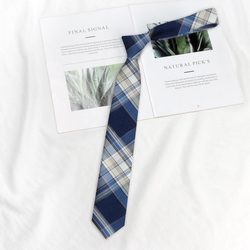 Лимонный Плед Галстук для Школьной Формы с Морской Солью - Ручная Работа в Японском Академическом Стиле для Мужчин и Женщин