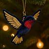 Colorful Hummingbird Christmas Ornament Xmas Tree Car Rearview Mirror Acrylic Hanging Bird Shape Decoration Holiday Party Pendant