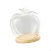 Clear Glass Dome Jar Dia 3.5inch DIY Craft Display Wooden Base for Decoration Figurines Home Decor