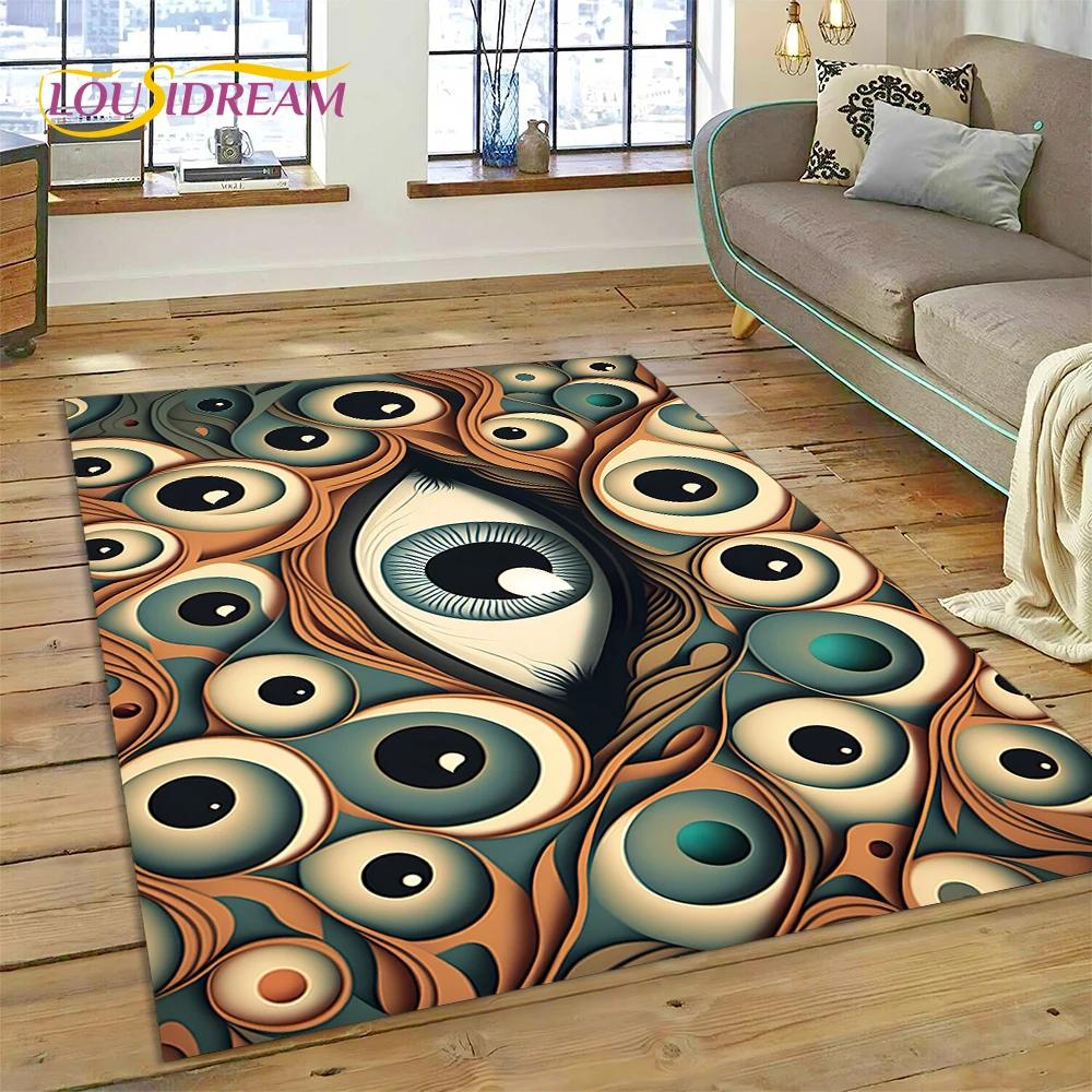 Ковер Коврик Глаз Фатимы Турция Синий Назар Глаз Гора для Декора Гостиной Спальни, Напольный Коврик Нескользящий Декор для Дивана Придверный Коврик