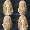 Blonde Wigs Wavy Curly Long Heat Resistant Fiber Costume Party Wigs for Women