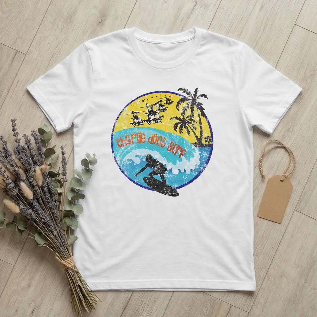 Unisex Apocalypse Now Charlie Dont Surf T Shirt Vietnam War Film Cotton Clothing Casual Short Sleeve Crew Neck Tee Shirt TShirt