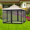 4-дверная всплывающая москитная сетка для патио, 4-сторонняя сетка-навес для беседки с 48 крючками, съемной юбкой, завязками и двусторонней молнией, отпугивающая