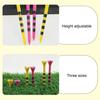 10Pcs 38/70/82MM Golf Tee Striped Height Adjustable Sharp Tip Plastic Golf Ball Holder Golf Training Aid Spike Kit Golf Accessories Golfer Gifts