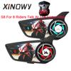 XiNOWy S8 PRO Мотоциклетный шлем Bluetooth Intercom для 6-8 гонщиков, говорящих одновременно Водонепроницаемый BT5.3 Коммуникатор Interphone